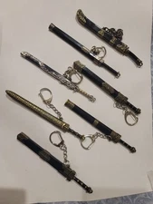 Miniature Seven Ancient China Sword & Sabers  Keychain 