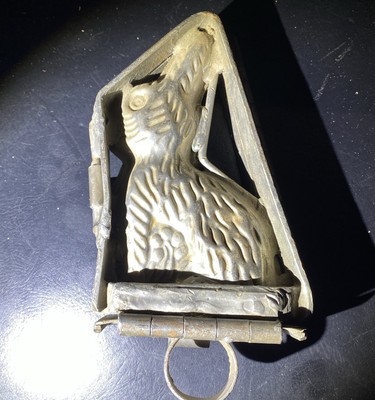 Antique Easter Bunny Chocolate Mold Hinged Vintage Rabbit