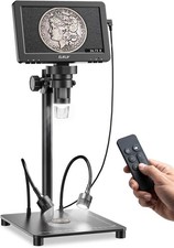 Elikliv 7" Full View Digital Coin Microscope with Weighing Scale and Lights USB