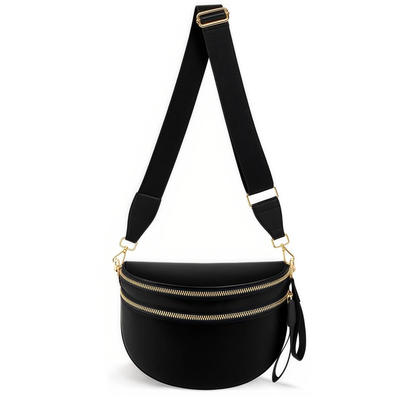 Crossbody Bag for Women Nylon Bum Bag Oversized Trendy Fanny Pack Pure Colour...-image