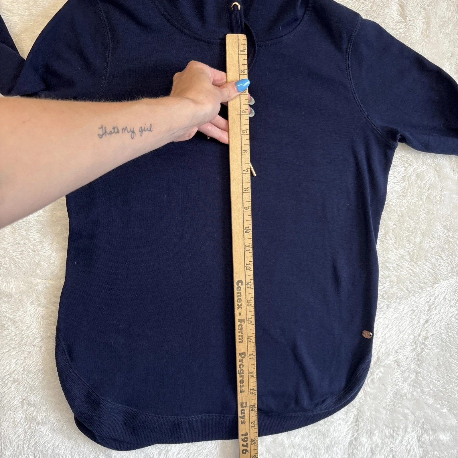 VETEMENTS Felpa donna Calia pullover con cappuccio taglia extra small blu navy con cappuccio