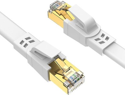 Hochgeschwindigkeitsnetzwerkkabel Cat8 0,15 m 2er-Pack RJ45 Stecker vergoldet