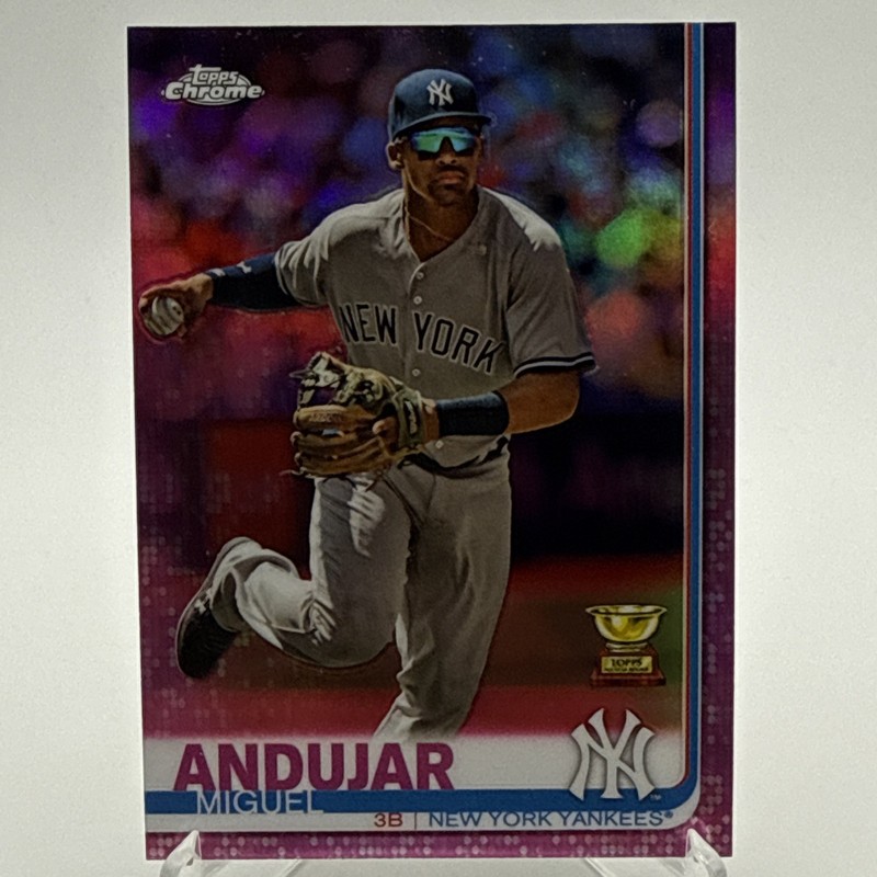 2019 Topps Chrome Pink Refractor #108 MIGUEL ANDUJAR New York Yankees