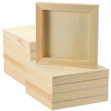 20 Pack 5 x 5 Inch Wood Canvas Panels, 0.86cm Thick Wooden Canvas Board Unfin...
