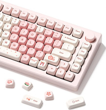 XVX Pink Cute PBT Keycaps-Moa Keycap, Sakura Love Keycap Custom Keyboard Keycaps