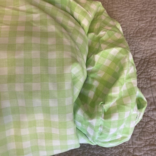 Vtg Green White Gingham JC Penney Fashion Manor Sheet Set Queen Size 70s 80s - Picture 6 of 8