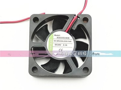 1 PCS  YH-XQF  Fan X5015D24HB DC24V 0.1A 5015 5CM 2 Wire  cooling fan *mq
