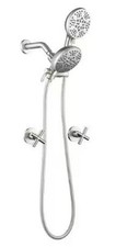 FORCLOVER Bathroom Shower Faucet 88067BN Double Handle 7-Spray, Brushed Nickel