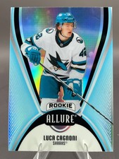 LUCA CAGNONI rc #139 Rookie Card 2025-26 Upper Deck Allure San JOSE SHARKS. rookie card picture