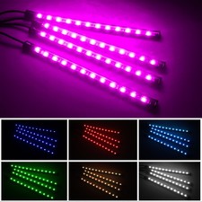 Car RGB 48 LED Light Strip Interior Atmosphere Neon Lamp Remote Control for Car