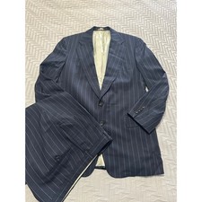 Paul Stuart navy pinstripe two button wool suit size 41L