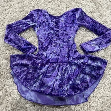 Mondor Ice Figure Skating Baton Twirling Dance Skirted Dress Leotard Kids 6X/7