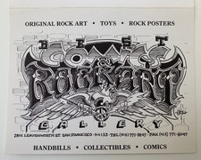 ORIGINAL RICK GRIFFIN – BEST COMICS AND ROCK ART TENT CARD / HANDBILL 1990's