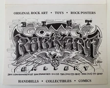 ORIGINAL RICK GRIFFIN – BEST COMICS AND ROCK ART TENT CARD / HANDBILL 1990's