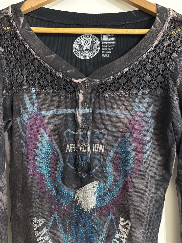 Tops femininos Affliction vigas altas tamanho P - Imagem 3 de 4