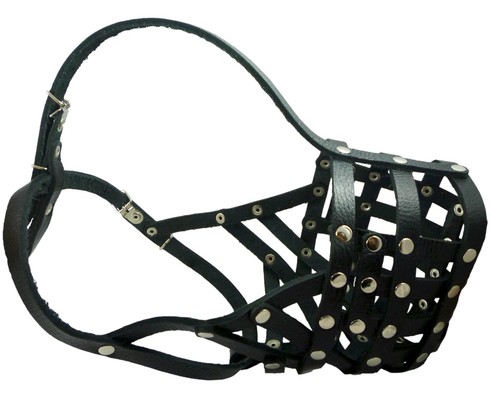Secure Basket Real Leather Dog Muzzle 15.5"- 4.5" snout BullMastiff Great Dane - Picture 2 of 6