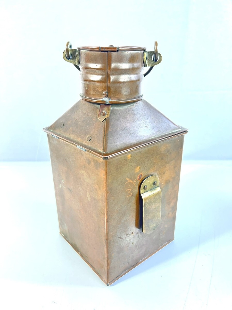 Nautical Tung Woo Copper Oil Lantern, Red, Port Side, Unused