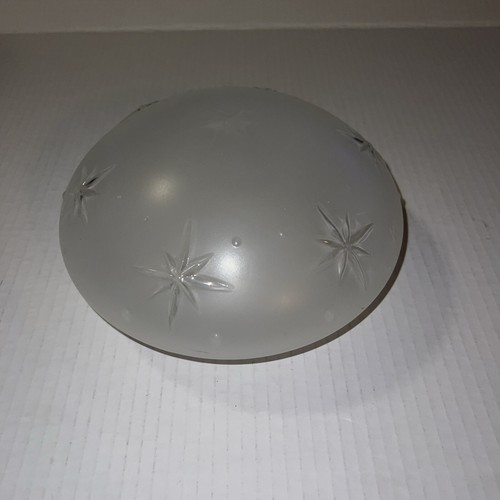 Cubierta de luz de techo de vidrio esmerilado de colección años 60 ATOMIC STARBURST & DOTS MCM 5,75"" BASE - Imagen 3 de 8