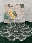 Vintage Anchor Hocking Entertainers 10” Clear Glass Egg Plate Star Pattern