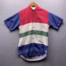 Chaps Ralph Lauren Button Down Shirt Adult Medium Crest Logo Striped Blocked Men