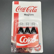 Vintage 1995 Coca-Cola Coke Bottles 3 Bottle Pack Magnet NOS #51445 NEW
