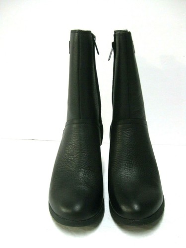 ugg womens potrero waterproof leather wedge boots black