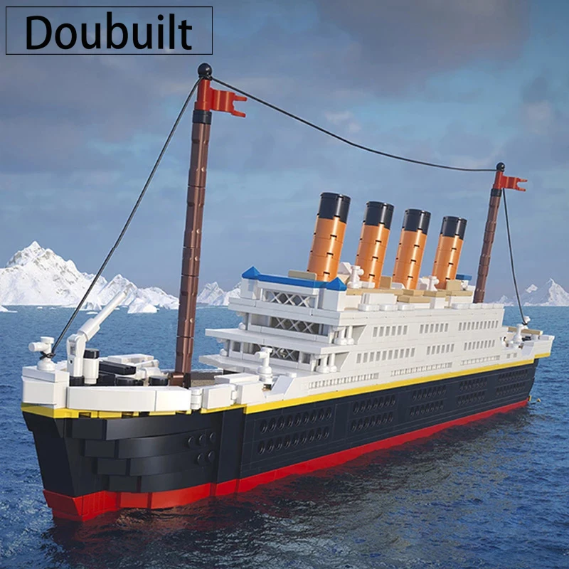 1860/1288Pcs Titanic Cruise Ship Model Blocks Ship Building Blocks Gift