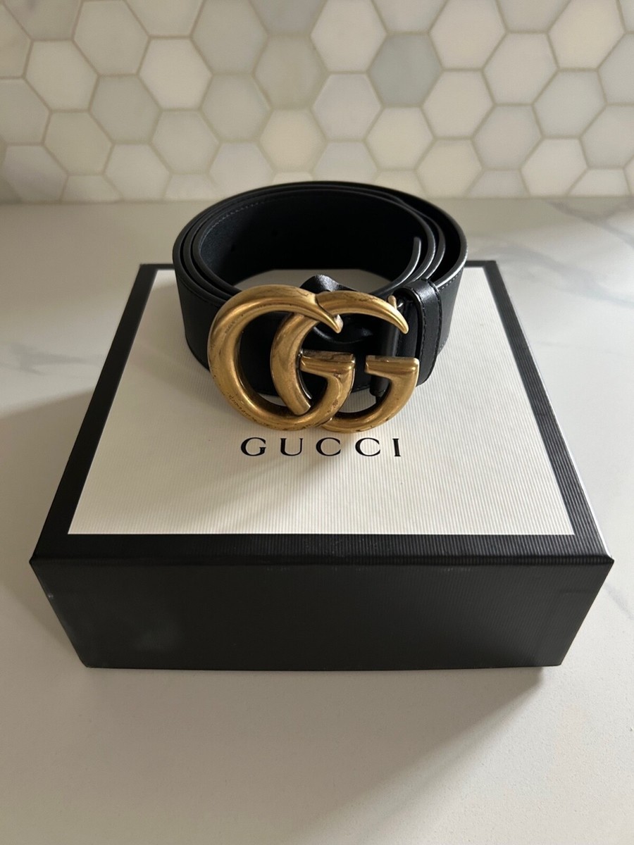 Gucci GG Marmont Wide Belt Black Gold 400593 AP00T 1000 size Gucci GG Marmont Wide Belt Black Gold 400593 AP00T 1000 size