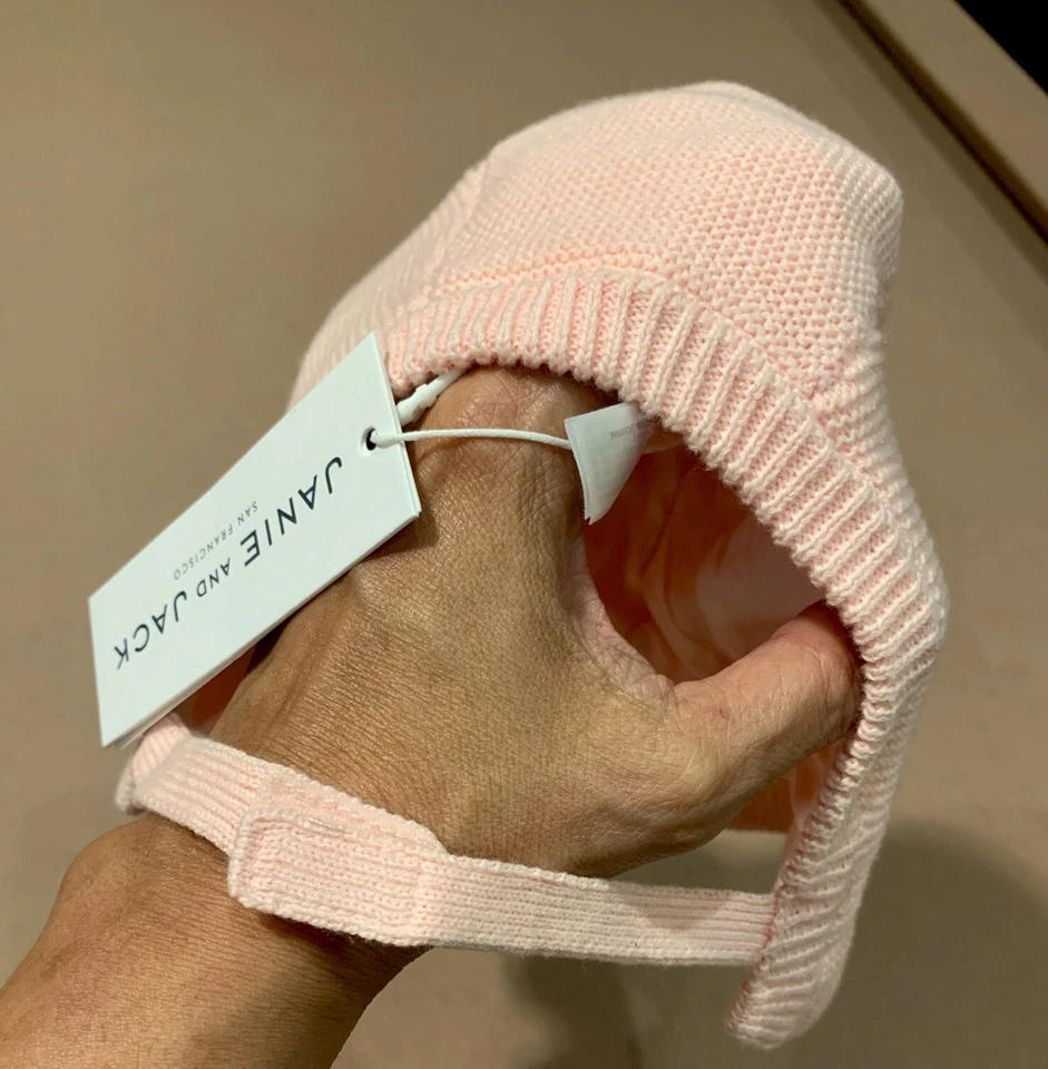 NWT-Janie &Jack Baby Girl 12-18 mos Knitted Pink Hat - Image 4 of 4