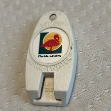 Florida Lottery Lifter Twister Flamingo Logo Keyring 4" Made In USA