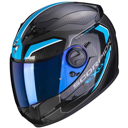 Full Face Motorcycle Helmet Scorpion Exo 490 Supernova Blue Size M Grey