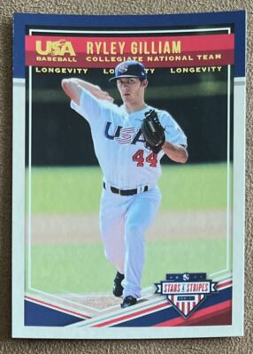 2018 Panini Stars & Stripes Longevity Ryley Gilliam Rookie #19 USA Baseball