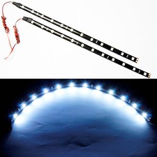2x White 30cm Flexible Led Strip Smd 5050 High Bright Car Decor Light Waterproof