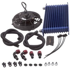 Universal Engine Transmission Oil Cooler 13 Rows & 7" Cooling Fan with Hose