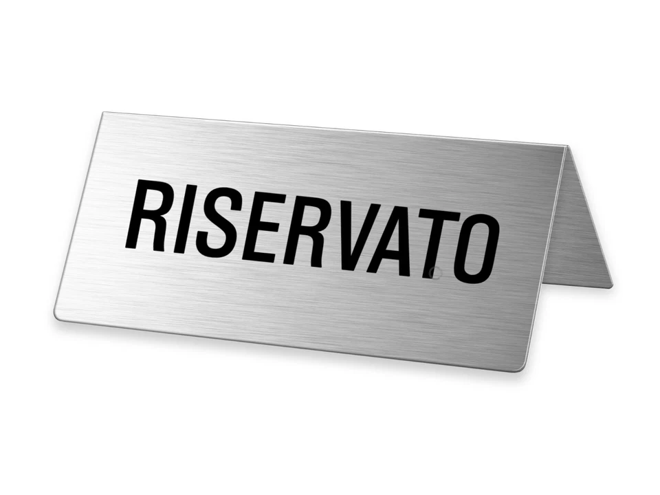 Tischschild - Riservato Aufsteller Tischaufsteller Edelstahl 85x40 mm - Bild 1 von 1
