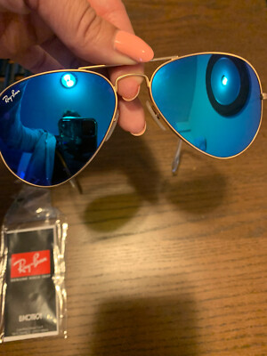 Ray Ban Blue Aviator mirror Sunglasses (used) Unisex | eBay display picture 1