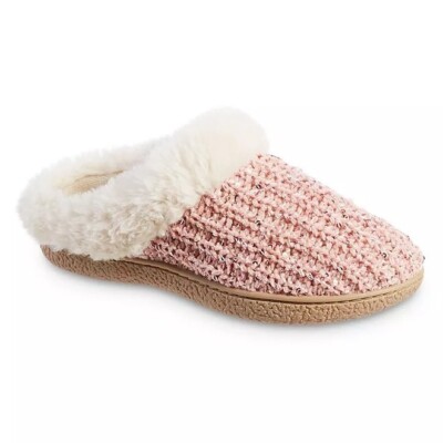 Eco Comfort Fur Isotoner Women's Chenille Sage Hoodback Slippers