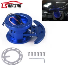 Blue Steering Wheel Quick Release Hub Adapter Body Removable Snap Off Boss Kit