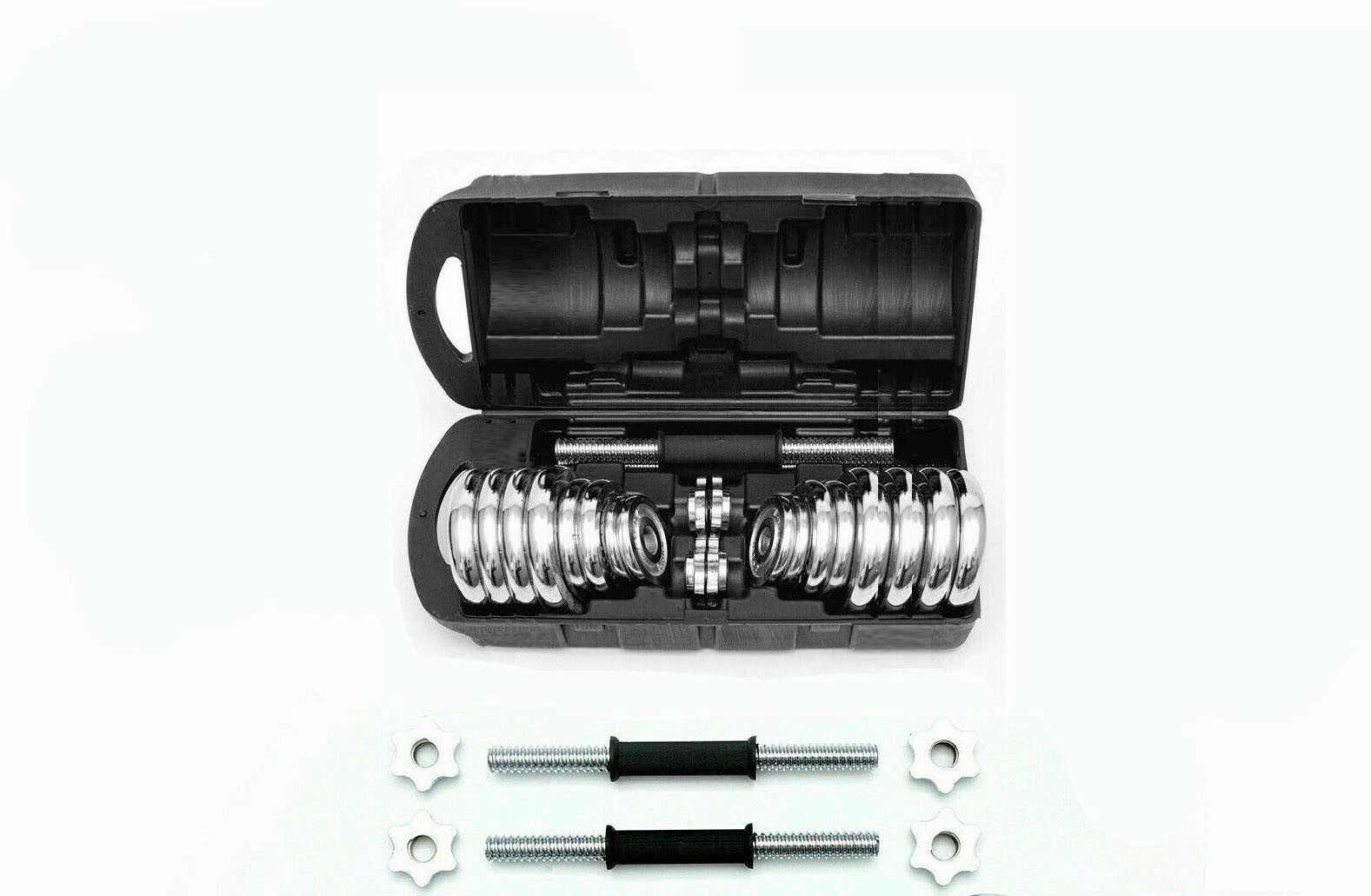 Viper 20kg Cast Iron Dumbbell Set Weightlifting Adjustable Barbell Chrome Box
Opens in a new window