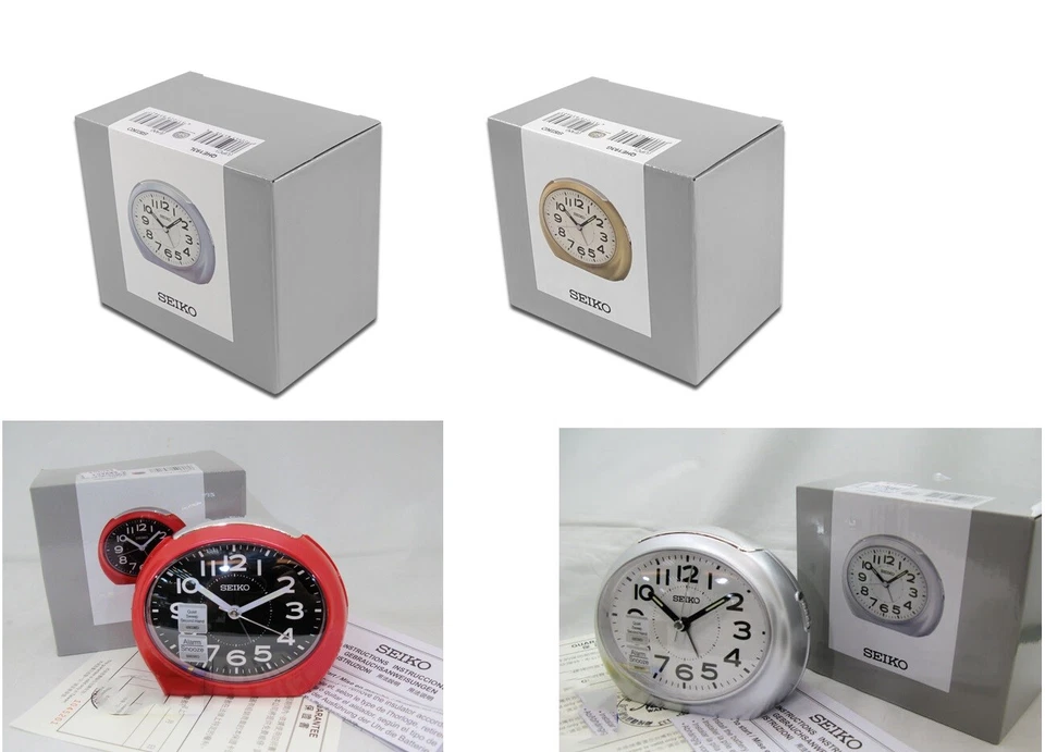 SEIKO beep alarm clock luminous quite sweep snooze night LED light QHE193 - Image 2 of 2