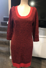 Bobbie Brooks Womens Dress Sweater Knit Sz M Red Stretch