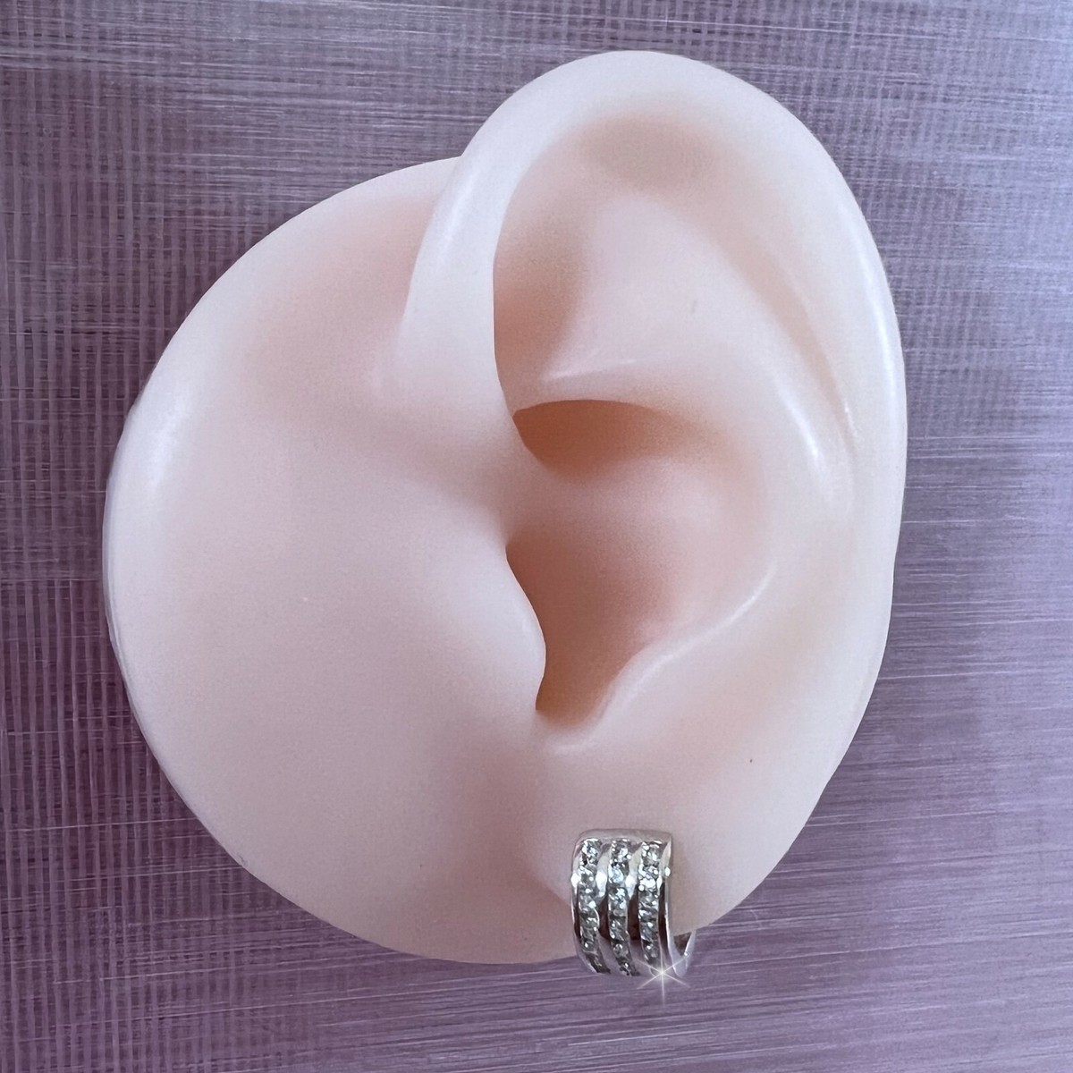 Orecchini A Cerchio Doppio Aperto Placcato Oro Rosa Con Cristalli Zirconia - Philip Jones Jewellery - 3