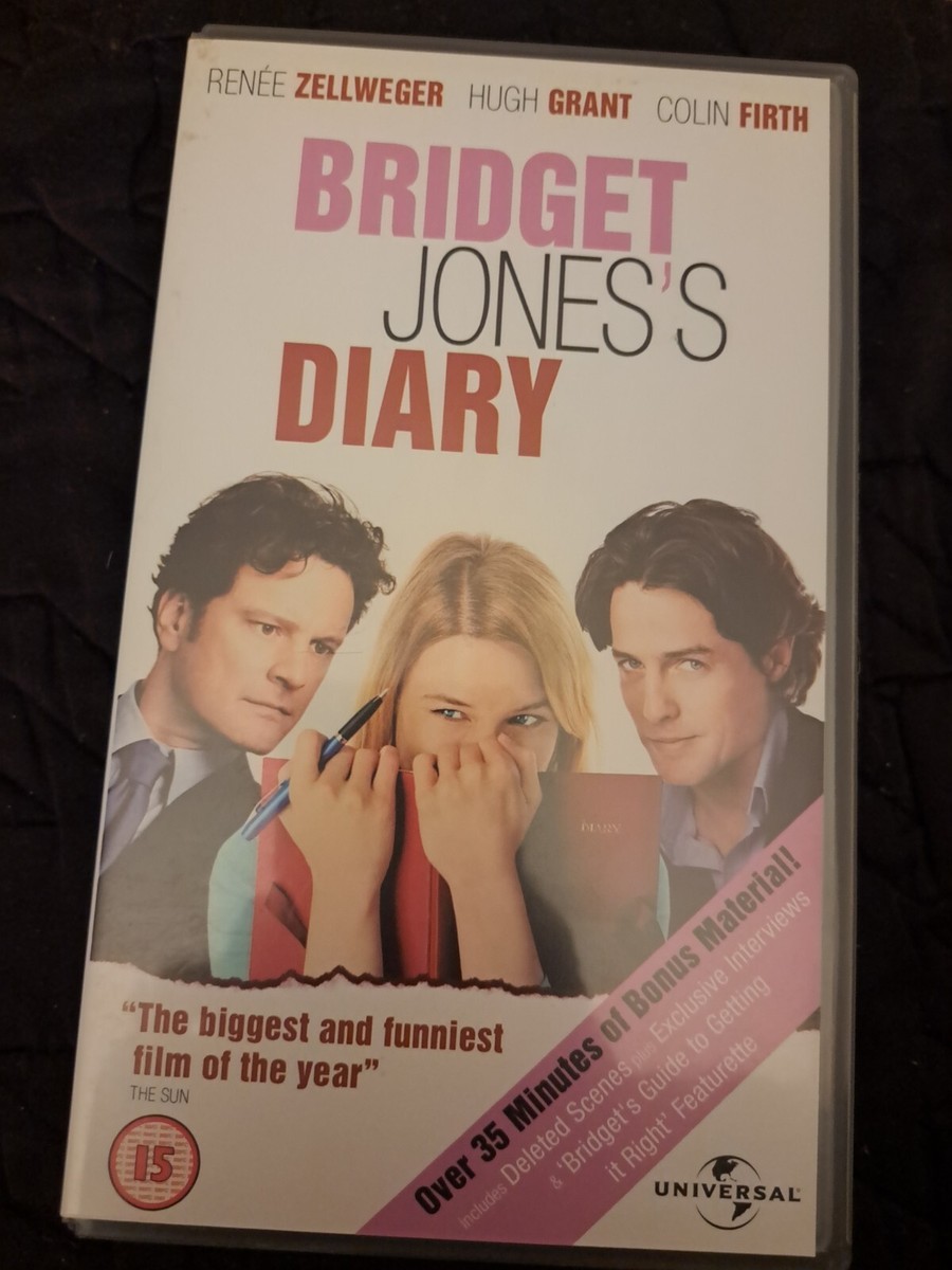 Bridget Jones's Diary, Hugh Grant, Renee Zellweger, VHS Video Tape