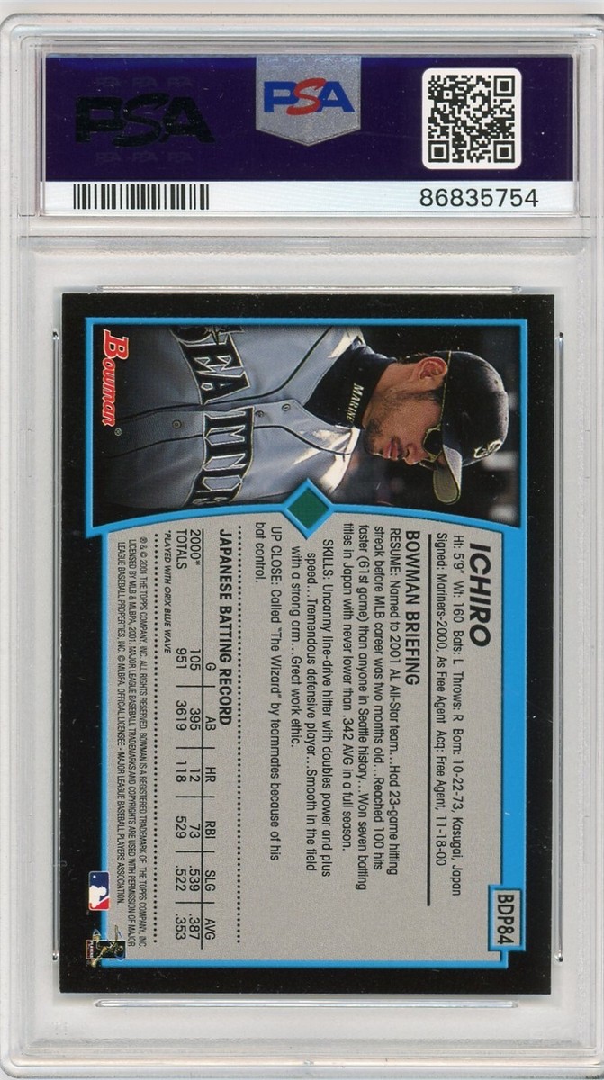 2001 Bowman Draft Picks #84 Ichiro Suzuki - PSA 9 | eBay