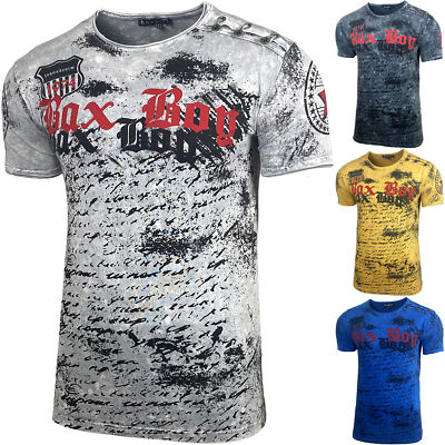 Herren Rundhals T-Shirt Kurzarm Hemd Slim Fit Design Fashion 102