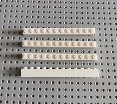 LEGO Basic Baustein Grundstein Basisstein 1x12 Weiß 4 Stück White Brick 6112 R1