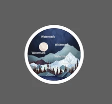 Mountain Sticker Winter Scene Waterproof