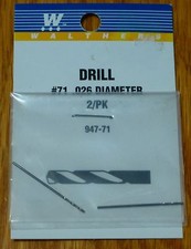 Walthers 947-71 Drill Bit 71 2 pack .026 Diameter