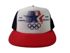 NEW NOS Rare VTG 1984 1980s Los Angeles Olympics Mesh Trucker Snapback Hat