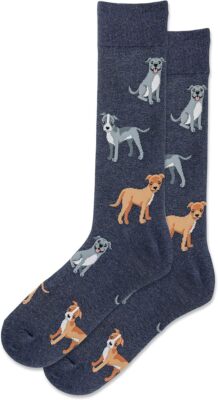 Hot Sox Men's Pitbull Crew Socks 1 Pair, Denim Heather, Men's 10-13 Shoe